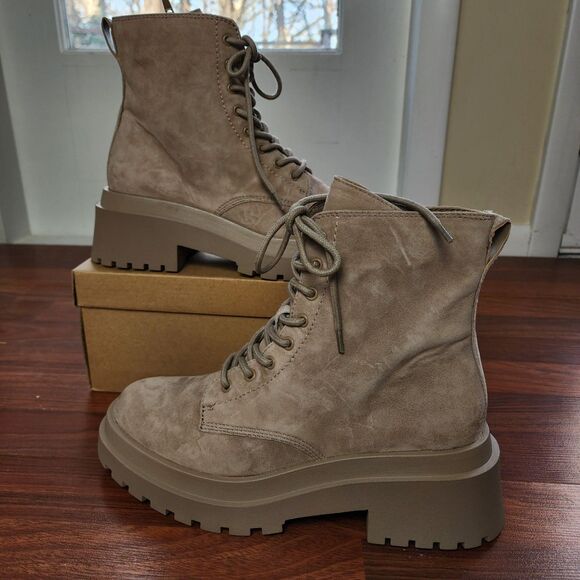 Steve Madden Mavina Tan Leather Suede Combat Boot 10 NIB - Picture 5 of 10